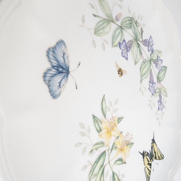 Lenox Butterfly Meadow Set Of 2 Scalloped Edge Dinner Plates 10” - Picture 2 of 6
